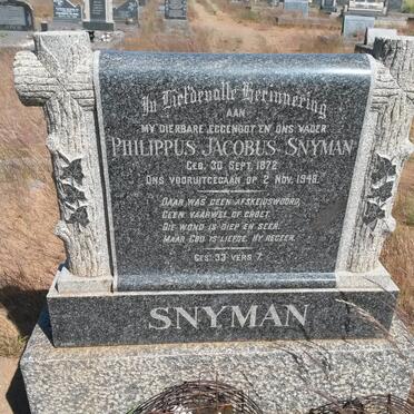 SNYMAN Philippus Jacobus 1872-1948