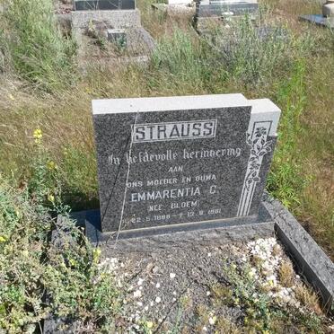 STRAUSS Emmarentia C. nee BLOEM 1888-1981