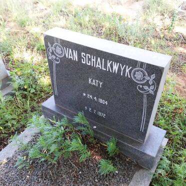 SCHALKWYK Katy, van 1904-1972