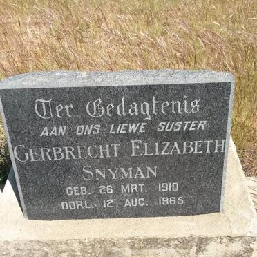 SNYMAN Gerbrecht Elizabeth 1910-1965