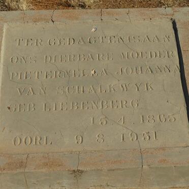 SCHALKWYK Pieternella Johanna, van nee LIEBENBERG 1865-1951
