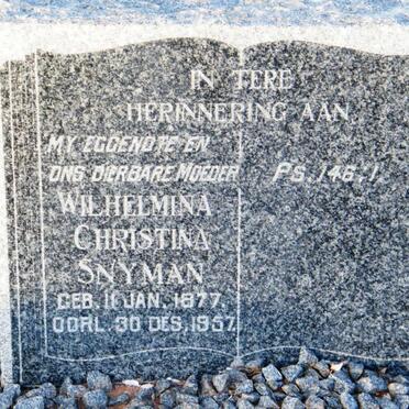 SNYMAN Wilhelmina Christina 1877-1957