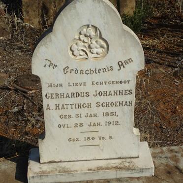 SCHOEMAN Gerhardus Johannes A. Hattingh 1851-1912