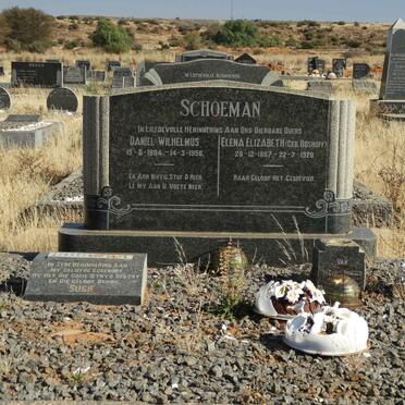 SCHOEMAN Daniel Wilhelmus 1884-1956 &amp; Elena Elizabeth BOSHOFF 1887-1928