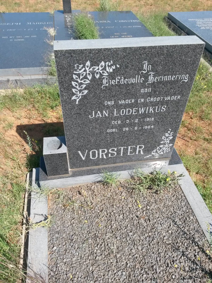 VORSTER Jan Lodewikus 1918-1984