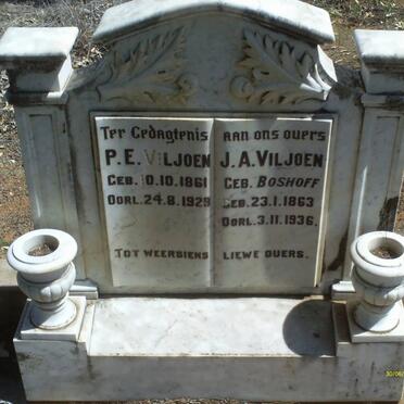 VILJOEN P.E. 1861-1929 &amp; J.A. BOSHOFF 1863-1936