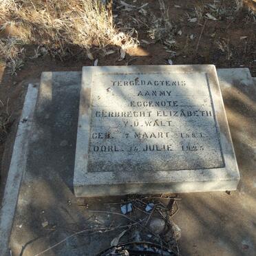 WALT Gerbrecht Elizabeth, v.d. 1881-1925