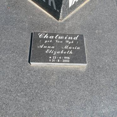 CHATWIND Anna Maria Elizabeth nee VAN WYK 1916-2002