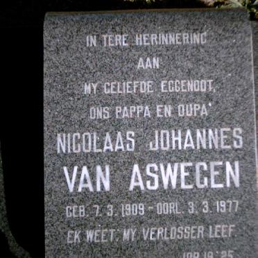 ASWEGEN Nicolaas Johannes, van 1909-1977
