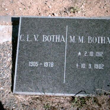 BOTHA C.L.V. 1905-1978 &amp; M.M. 1912-1982