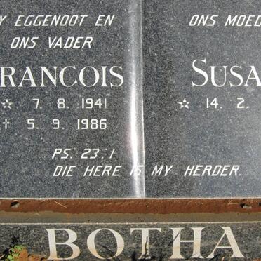 BOTHA Francois 1941-1986 &amp; Susan 1940
