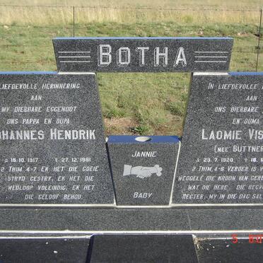 BOTHA Johannes Hendrik 1917-1981 &amp; Laomie Visser BUTTNER 1920-2007