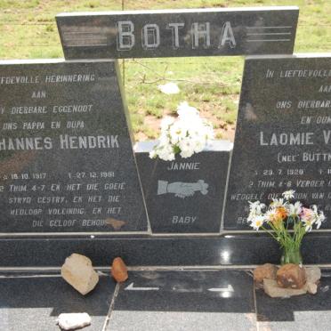 BOTHA  Johannes Hendrik 1917-1981 &amp; Laomie Visser BUTTNER 1920-2007