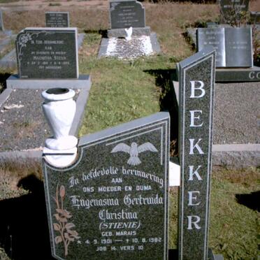 BEKKER Engenasina Gertruida Christina nee MARAIS 1901-1982