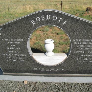BOSHOFF Willem Hendrik Jacobus 1901-1994 &amp; Hester Sophia BEKKER 1909-1969