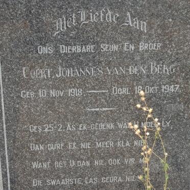 BERG Coert Johannes, van den 1918-1947