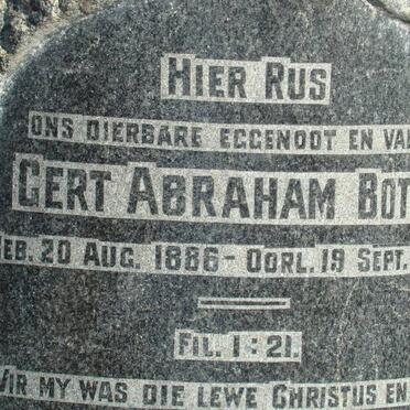 BOTHA Gert Abraham 1886-1943