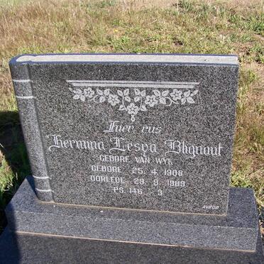 BLIGNAUT Hermina Lesya geb VAN WYK 1908-1989