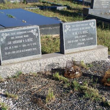 BERG Jan Abraham, v.d. 1899-1970 &amp; H.M. V.D. WALT 1905-1959