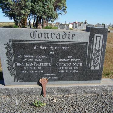 CONRADIE Christiaan Frederick 1918-1968 &amp; Christina SMITH 1929-1984