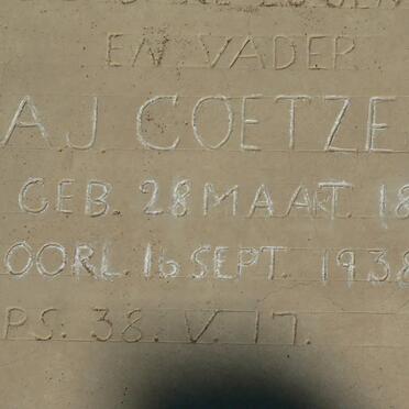 COETZEE A.J. 1861-1938