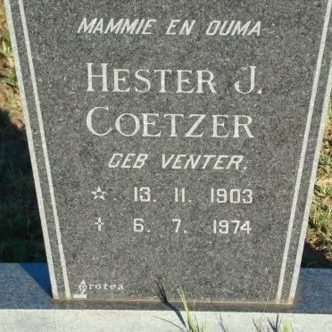 COETZER Hester J. nee VENTER 1903-1974