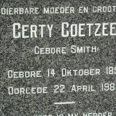 COETZEE Gerty geb SMITH 1891-1982
