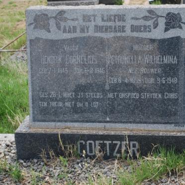 COETZER Hendrik Cornelius 1845-1945 &amp; Petronella Wilhelmina BOUWER 1855-1948
