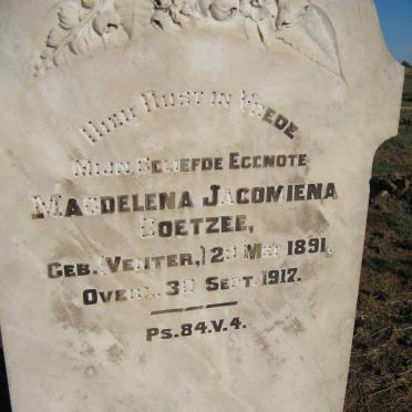 COETZEE Magdelena Jacomiena nee VENTER 1891-1917