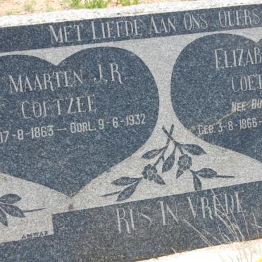COETZEE Maarten J.R. 1863-1932 &amp; Elizabeth M. BUITENDAG 1866-1938
