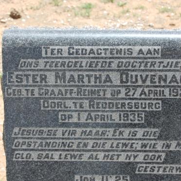 DUVENAGE Ester Martha 1923-1935