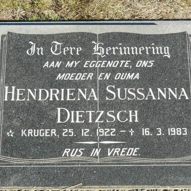 DIETZSCH Carl Heinrich 1922-1988 &amp; Hendriena Sussanna 1922-1983