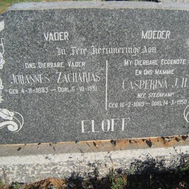 ELOFF Johannes Zacharias 1883-1951 &amp; Casparina J.H. STEENKAMP 1889-1950