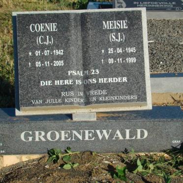 GROENEWALD C.J. 1942-2005 &amp; S.J. 1945-1999