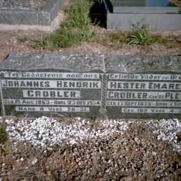 GROBLER Johannes Hendrik 1863-1934 &amp; Hester Emarensie DU PLESSIS 1875-1927