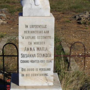 STANDER Anna Maria Susanna nee VENTER 1910-1954