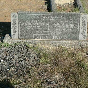 GREYLING Abraham Gert Willem 1873-1946 &amp; Heila Johanna 1878-1938