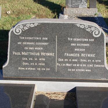 HEYNIKE Paul Mattheus 1876-1958 &amp; Frances 1886-1976