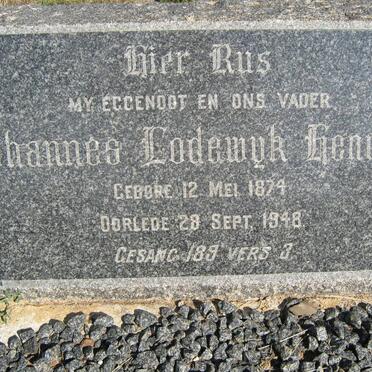 HENNING Johannes Lodewyk 1874-1948