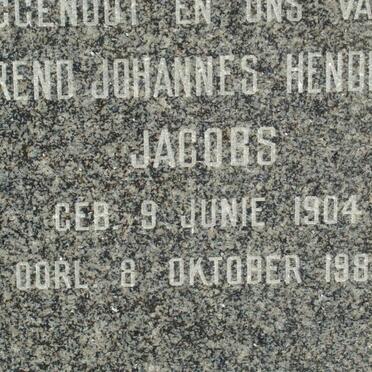JACOBS Barend Johannes Hendrikus 1904-1986