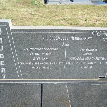 JOUBERT Jotham 1908-1970 &amp; Susanna Margaretha 1911-1998