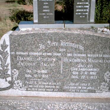JACOBS Daniel Joachim Jacobus 1891-1952 &amp; Hendriena Magdalena LABUSCHAGNE 1892-1977 