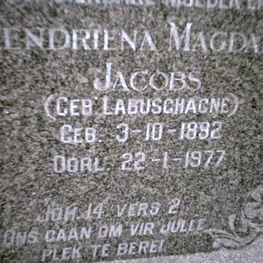 JACOBS Hendriena Magdalena nee LABUSCHAGNE 1892-1977