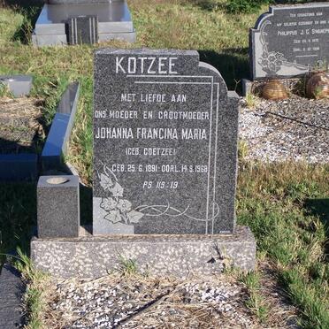 KOTZEE Johanna Francina Maria geb COETZEE 1891-1968