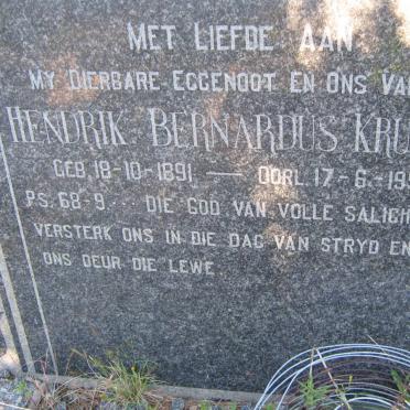 KRUGER Hendrik Bernardus 1891-1951