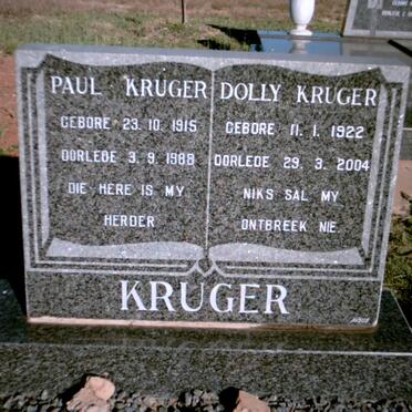 KRUGER Paul 1915-1988 &amp; Dolly 1922-2004