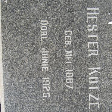 KOTZE Hester 1887-1925