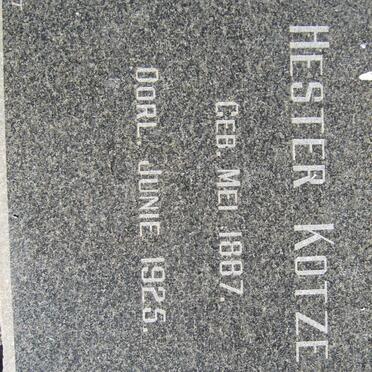 KOTZE Hester 1887-1925