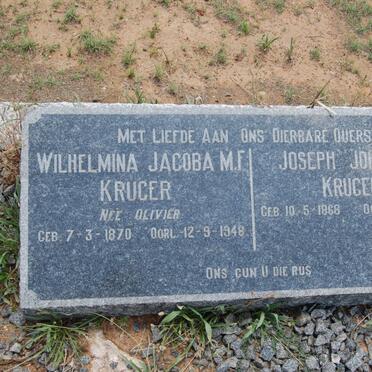 KRUGER Joseph Johannes 1868-1928 &amp; Wilhelmina Jacoba M.F. OLIVIER 1870-1948