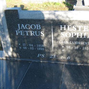 KRUGER Jacob Petrus 1918-1999 &amp; Hester Sophia LAMBRECHTS 1930  